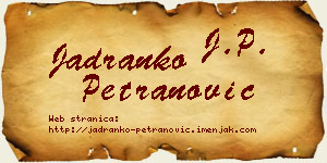 Jadranko Petranović vizit kartica